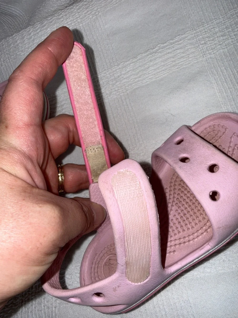 CROCS Kids Pink Dual-Strap Sandals size C7